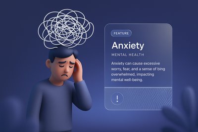 3D Illustration Depicting Anxiety and Mental Health Struggles