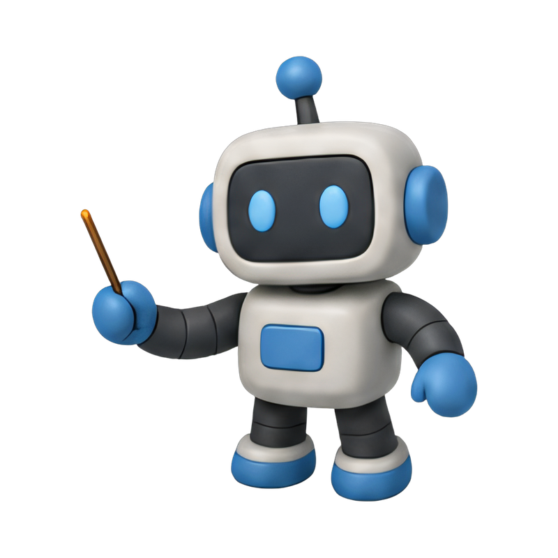 Robot celebrating with fireworks