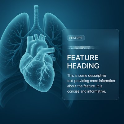 3D Illustration of Human Heart and Lungs in X-Ray View