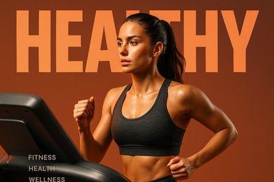 Dynamic Fitness Portrait with Bold Typography