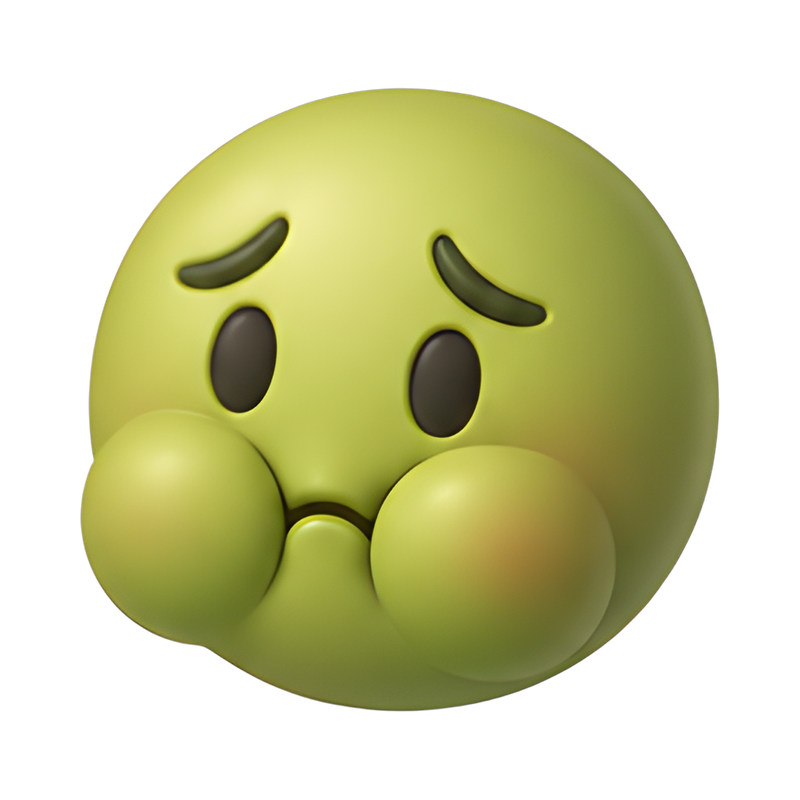 nauseated green smiley face