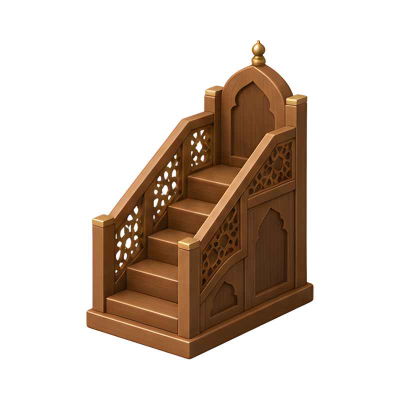 Elegant mosque minbar with stairs