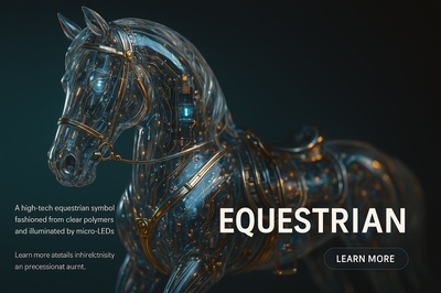 Hyperrealistic Equestrian Sculpture with LED Details