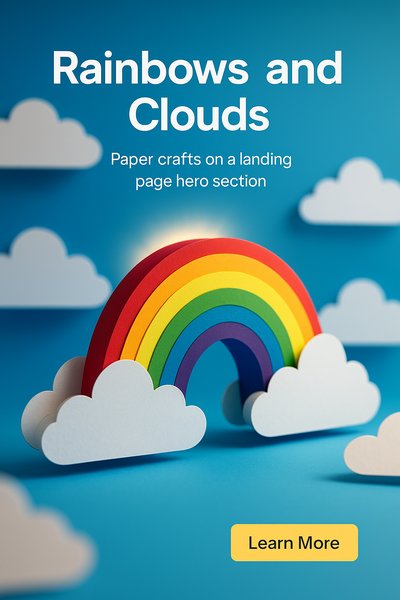 Colorful Paper Crafts Featuring Rainbows and Clouds