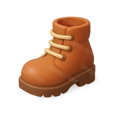 Stylized Cartoon Brown Hiking Boot Icon