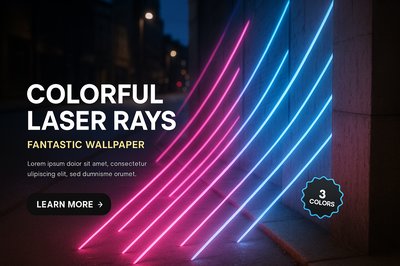 Vibrant 3D Neon Lines with Laser Effects