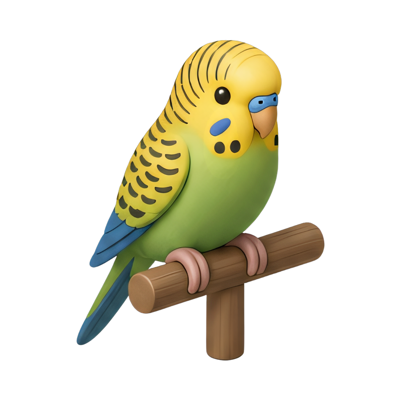 Colorful budgie on a perch