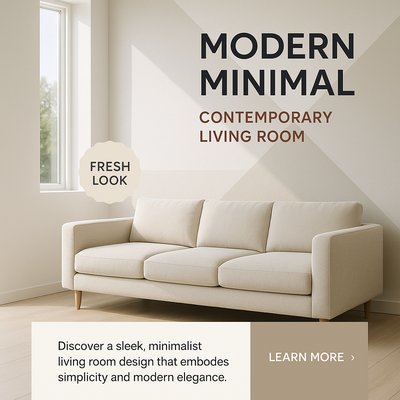 Modern Minimalist Living Room Design with Fresh Look