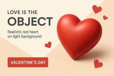 Valentine's Day Heart Banner with Dynamic Design