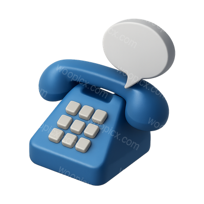 Stylish 3D Telephone Icon with Speech Bubble