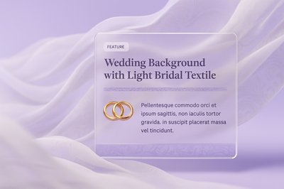 Elegant Wedding Background with Light Bridal Textile and Rings