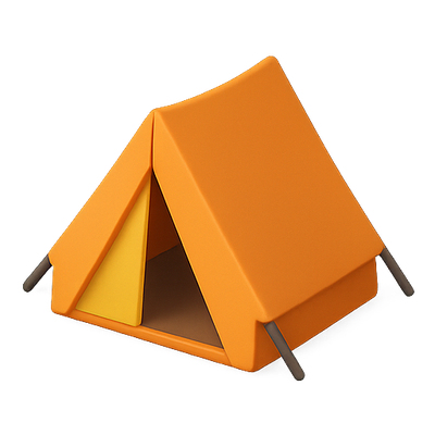 Stylized Camping Tent Graphic for Outdoor Themes