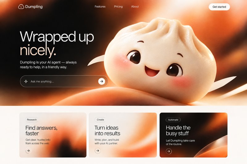 Charming AI agent landing page