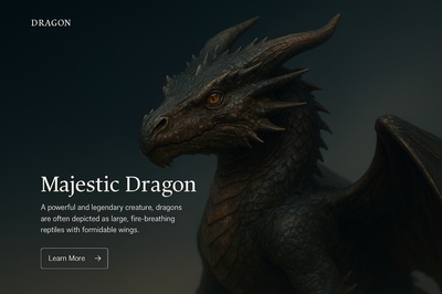 Stylish Dragon Design for Web Page Layout