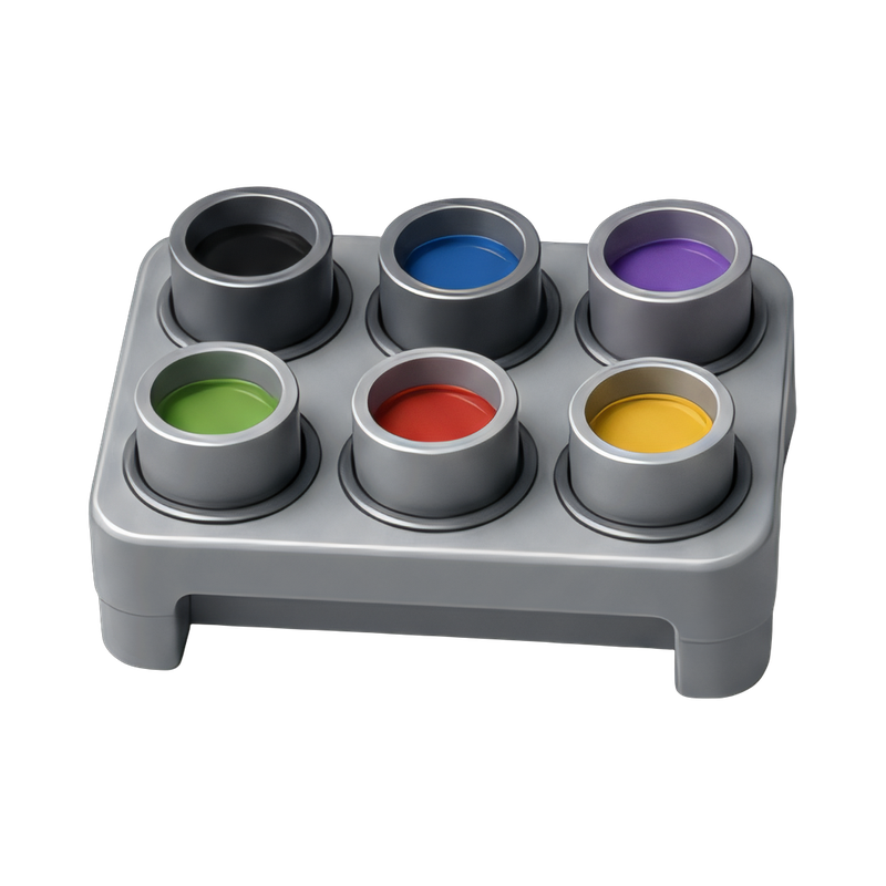 colorful ink caps in holder
