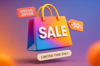 Colorful 3D Sale Promotion Graphic