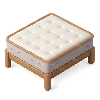 3D Mattress Icon with Isometric Design and Volumetric Feel