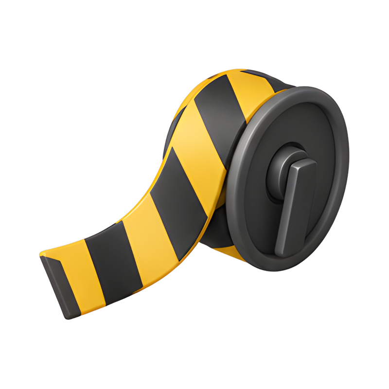 Yellow hazard stripe tape reel