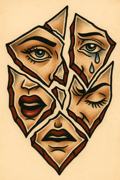 Broken Mirror of Emotions – Artistic Tattoo Design