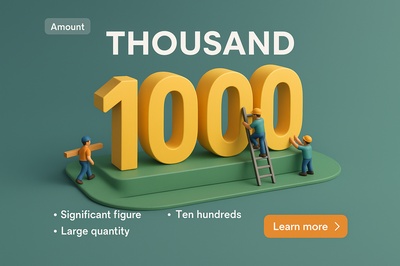 3D Scene Depicting Small Characters Interacting with 'Thousand'