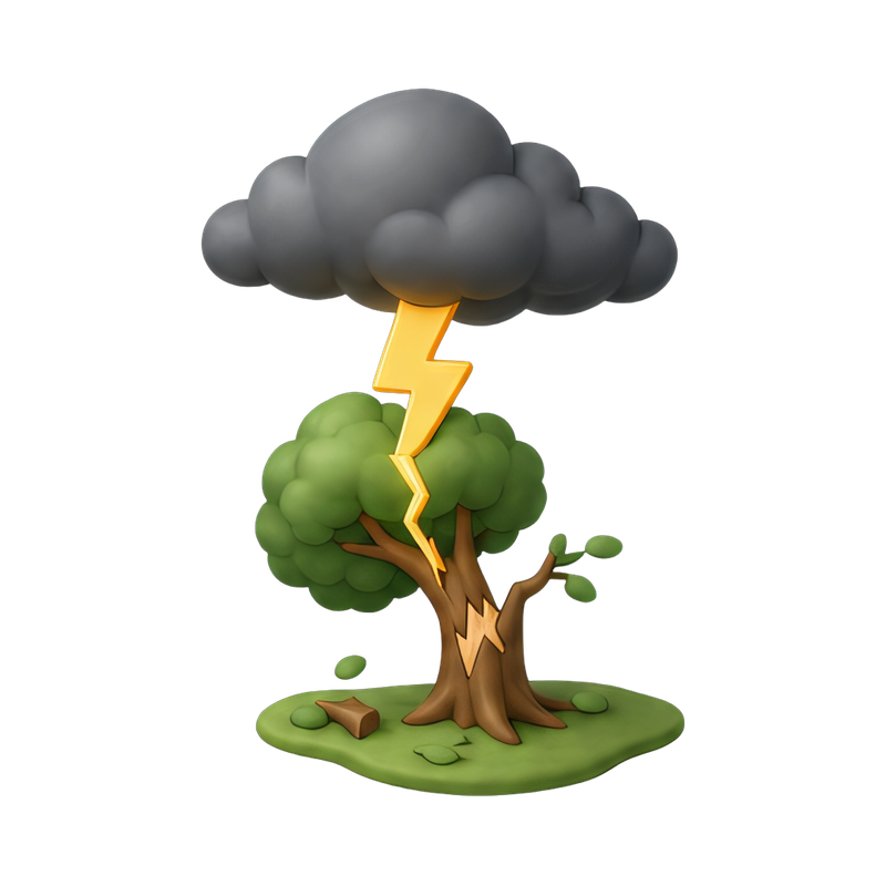 tree struck by lightning