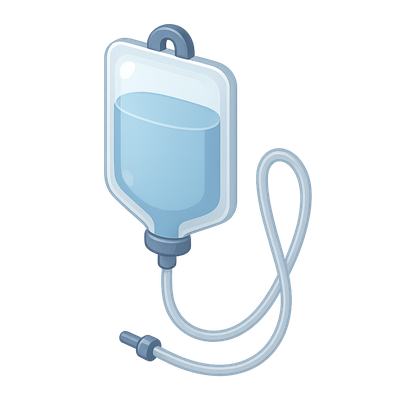 3D IV Fluid Bag Icon in Isometric View