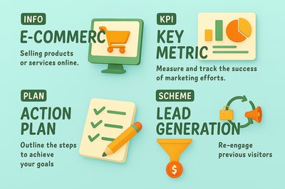 E-commerce Marketing Infographic with Key Concepts