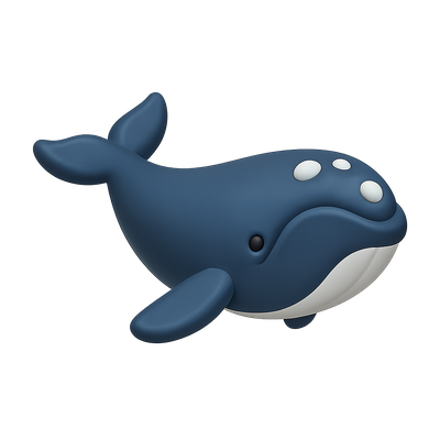 3D Icon of an Endangered Right Whale in Isometric View