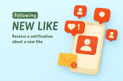 Mobile Notification Graphic for Social Media Engagement