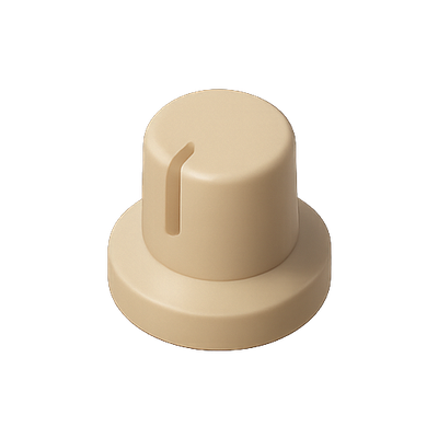 Single Beige Plastic Knob for Control Mechanisms