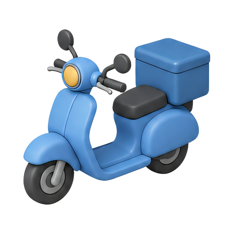 moped delivery service in action