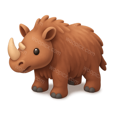 Cute Cartoon Rhinoceros Character Illustration