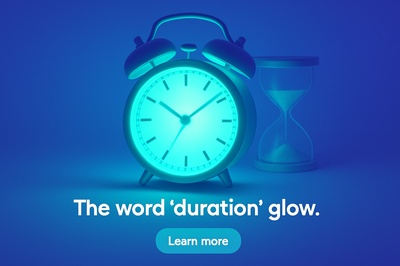 Fluorescent Shadow Realm with Clock and Hourglass