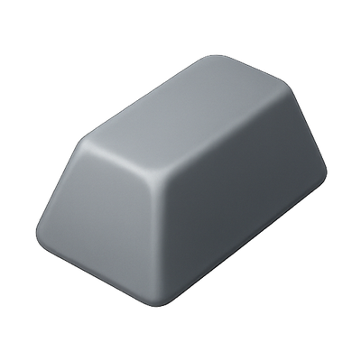 Minimalist Gray Eraser on White Background