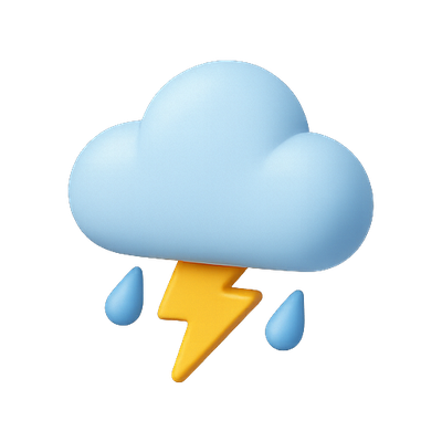 Stylized Weather Icon Representing Thunderstorm