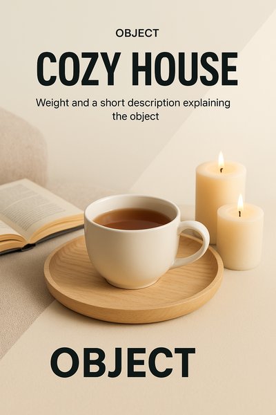 Elegant Cozy Living Room Still Life with Tea and Candles