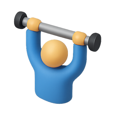 3D Icon of a Person Lifting Weights