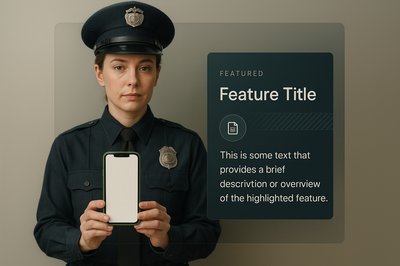 Female Police Officer Holding a Phone in Uniform