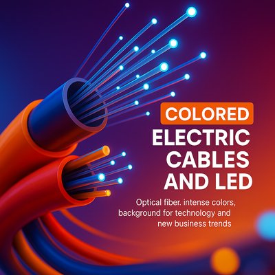 Vibrant Electric Cables and LED Illustration for Tech Trends