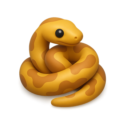 Stylized 3D Python Icon with Isometric View