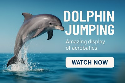 Dynamic Dolphin Jumping Over Ocean Waves