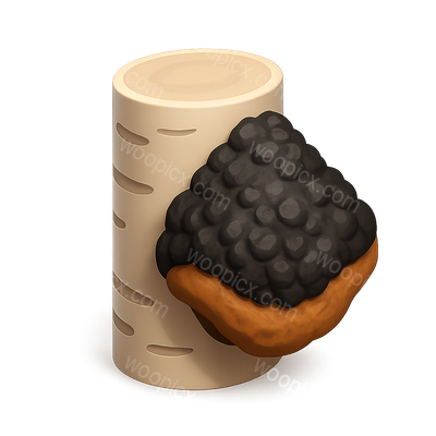 3D Icon of Chaga Birch Fungus with Isometric View