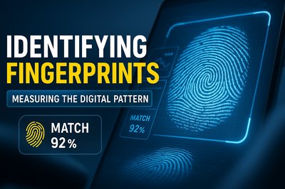Digital Fingerprint Identification Graphic with Match Percentage