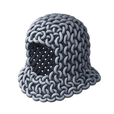 3D Icon of a Chainmail Helmet Design