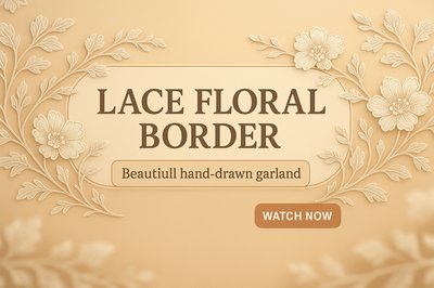 Elegant Lace Floral Border Design for Decorative Use
