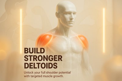 Fitness Promotion Graphic Focused on Deltoid Muscle Development