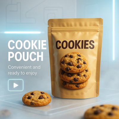 Product Packaging Mockup for Cookie Pouch