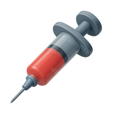 3D Icon of a Syringe with Red Liquid for Adrenaline Theme
