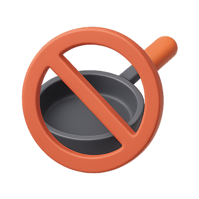 Creative Kitchenware Icon with Prohibition Symbol