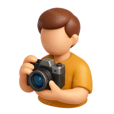 3D Icon of a Film Photographer with Camera